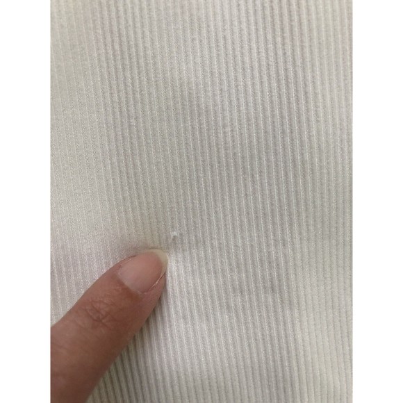 Bebe Embellished Ribbed Top Frayed Hem Sleeve Color Marshmallow Size Juniors XL - Picture 10 of 13